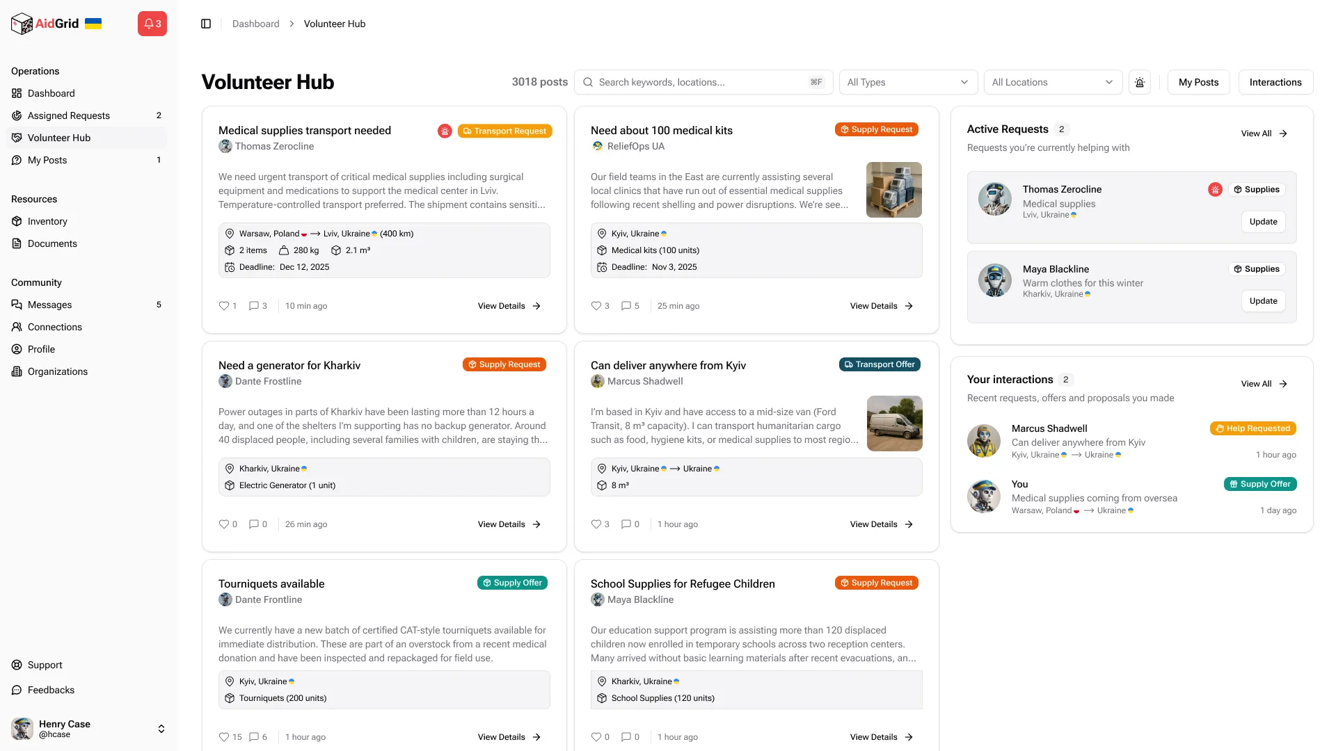 AidGrid Volunteer Hub